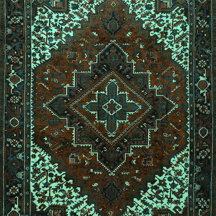 Machine Washable Persian Turquoise Traditional Area Rugs, wshtr1568turq