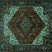 Square Persian Turquoise Traditional Rug, tr1568turq