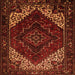 Round Machine Washable Persian Orange Traditional Area Rugs, wshtr1568org