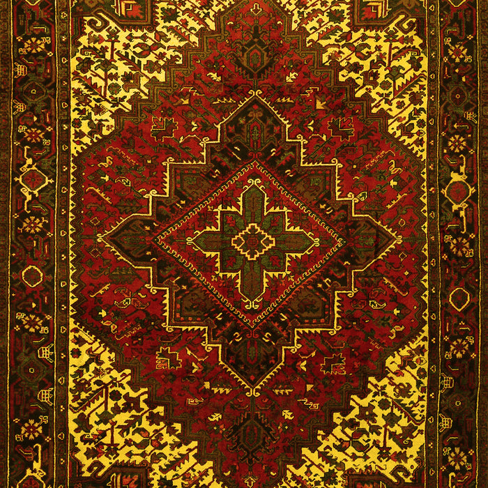 Machine Washable Persian Yellow Traditional Rug, wshtr1568yw