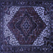 Square Persian Blue Traditional Rug, tr1568blu