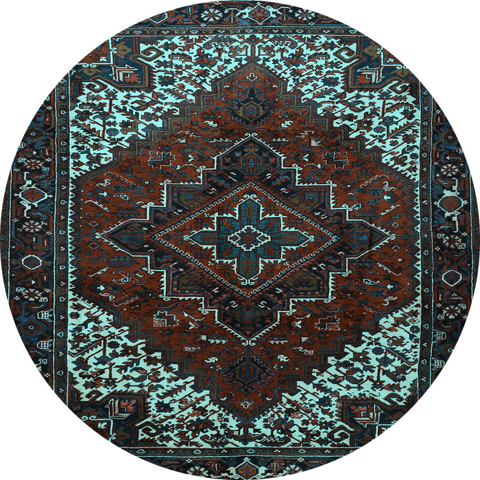 Round Persian Light Blue Traditional Rug, tr1568lblu