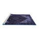 Sideview of Machine Washable Persian Blue Traditional Rug, wshtr1568blu