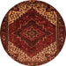 Square Persian Orange Traditional Rug, tr1568org