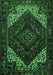 Machine Washable Persian Emerald Green Traditional Area Rugs, wshtr1568emgrn