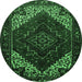 Round Persian Emerald Green Traditional Rug, tr1568emgrn