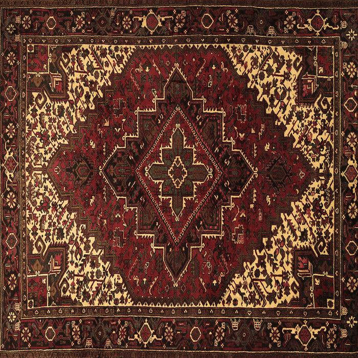 Square Persian Brown Traditional Rug, tr1568brn