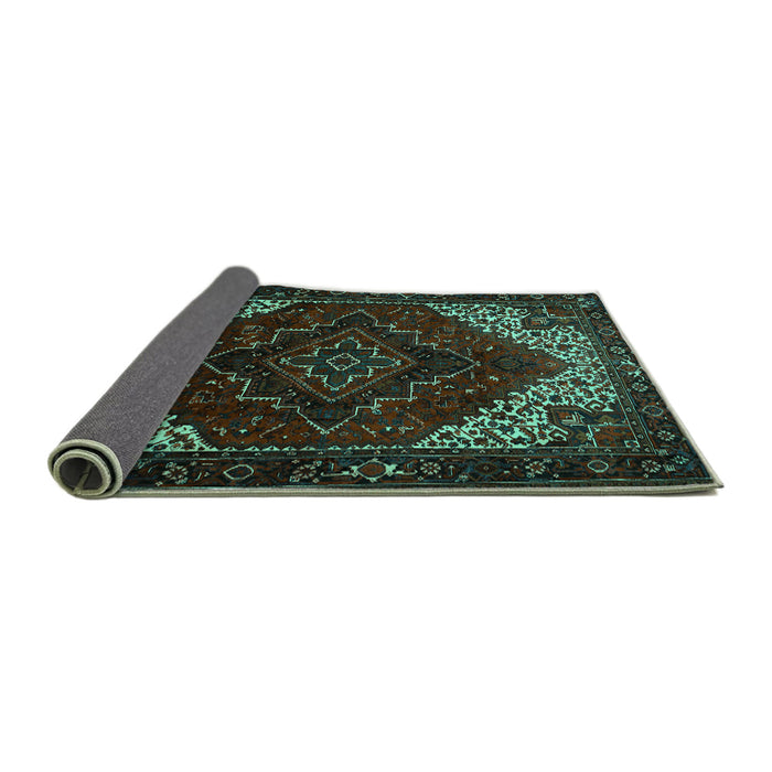 Sideview of Persian Turquoise Traditional Rug, tr1568turq