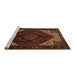 Sideview of Machine Washable Persian Brown Traditional Rug, wshtr1568brn