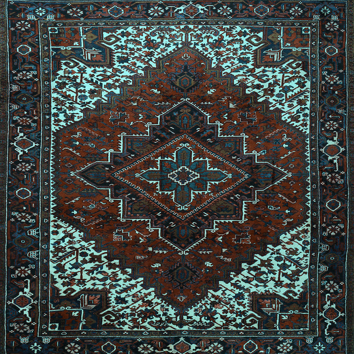 Square Machine Washable Persian Light Blue Traditional Rug, wshtr1568lblu