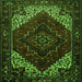 Round Machine Washable Persian Green Traditional Area Rugs, wshtr1568grn