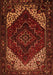 Serging Thickness of Machine Washable Persian Orange Traditional Area Rugs, wshtr1568org