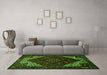 Machine Washable Persian Green Traditional Area Rugs in a Living Room,, wshtr1568grn