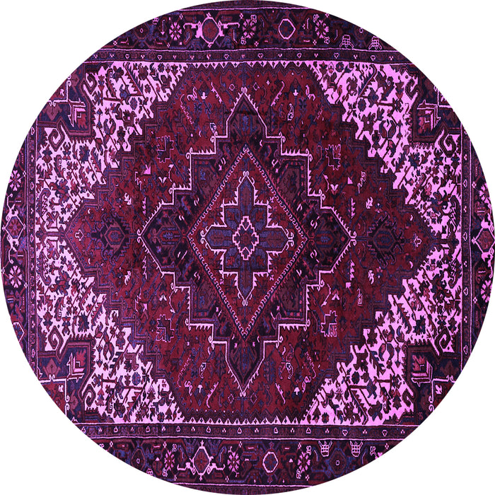 Round Persian Purple Traditional Rug, tr1568pur
