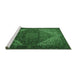 Sideview of Machine Washable Persian Emerald Green Traditional Area Rugs, wshtr1569emgrn