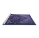 Sideview of Machine Washable Persian Blue Traditional Rug, wshtr1569blu