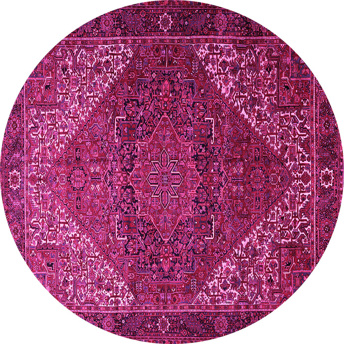 Round Persian Pink Traditional Rug, tr1569pnk