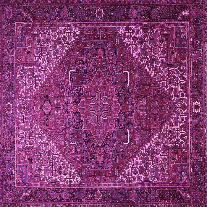 Square Machine Washable Persian Purple Traditional Area Rugs, wshtr1569pur