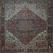 Square Machine Washable Persian Light Blue Traditional Rug, wshtr1569lblu