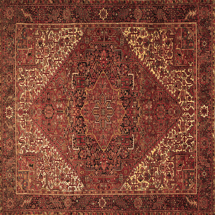 Square Persian Brown Traditional Rug, tr1569brn