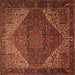 Square Persian Brown Traditional Rug, tr1569brn