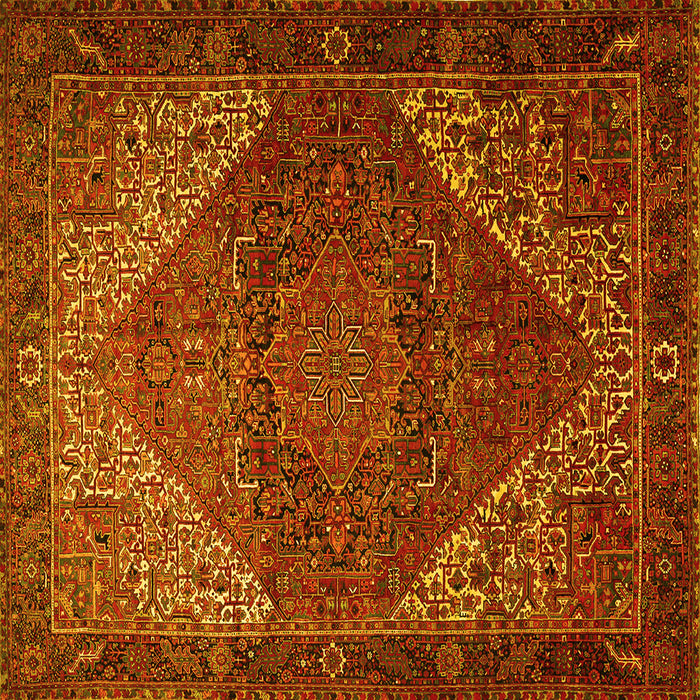 Square Persian Yellow Traditional Rug, tr1569yw