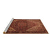 Sideview of Machine Washable Persian Brown Traditional Rug, wshtr1569brn