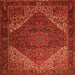 Round Machine Washable Persian Orange Traditional Area Rugs, wshtr1569org