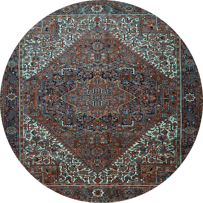 Round Persian Light Blue Traditional Rug, tr1569lblu