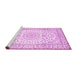 Sideview of Machine Washable Medallion Pink Traditional Rug, wshtr156pnk