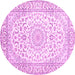 Round Medallion Pink Traditional Rug, tr156pnk