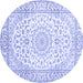 Round Medallion Blue Traditional Rug, tr156blu