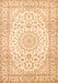 Serging Thickness of Machine Washable Medallion Orange Traditional Area Rugs, wshtr156org