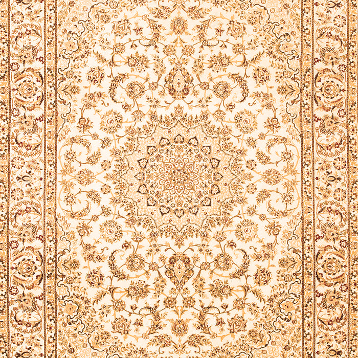 Serging Thickness of Machine Washable Medallion Orange Traditional Area Rugs, wshtr156org