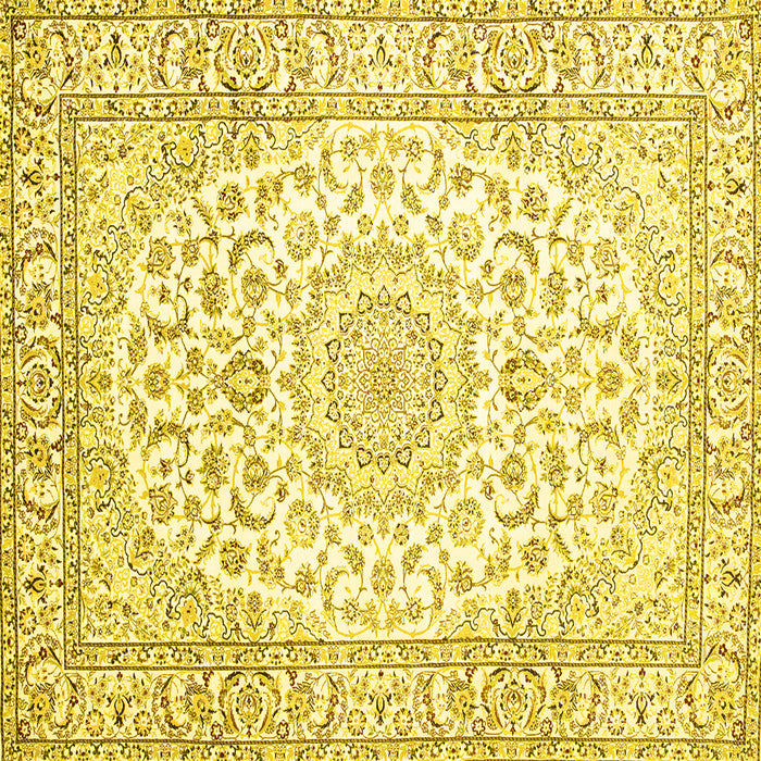 Square Medallion Yellow Traditional Rug, tr156yw