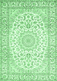 Medallion Emerald Green Traditional Rug, tr156emgrn