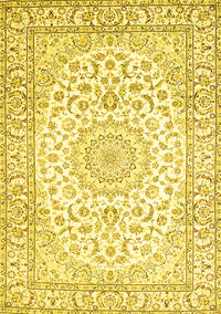 Medallion Yellow Traditional Rug, tr156yw