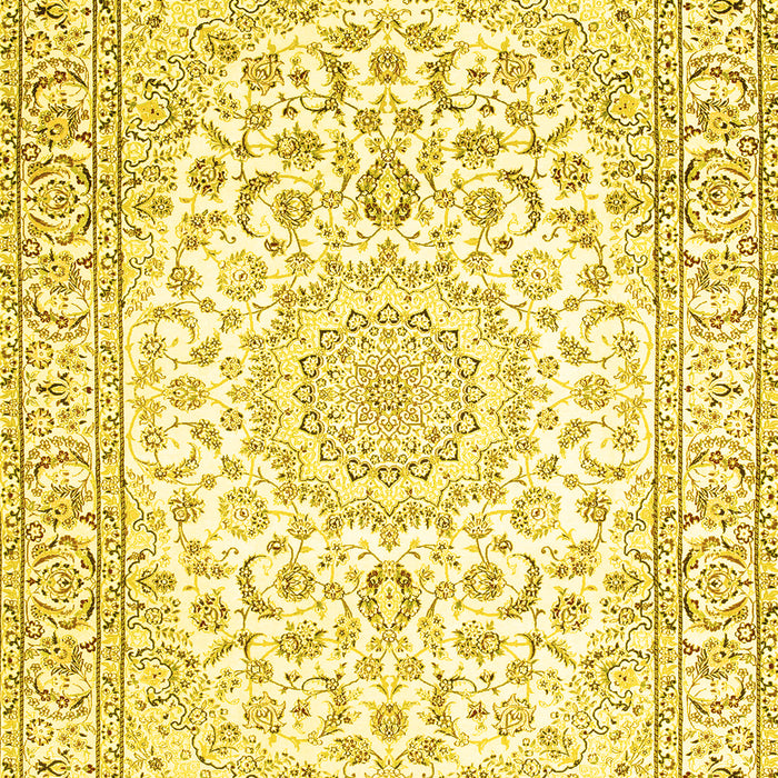 Medallion Yellow Traditional Rug, tr156yw