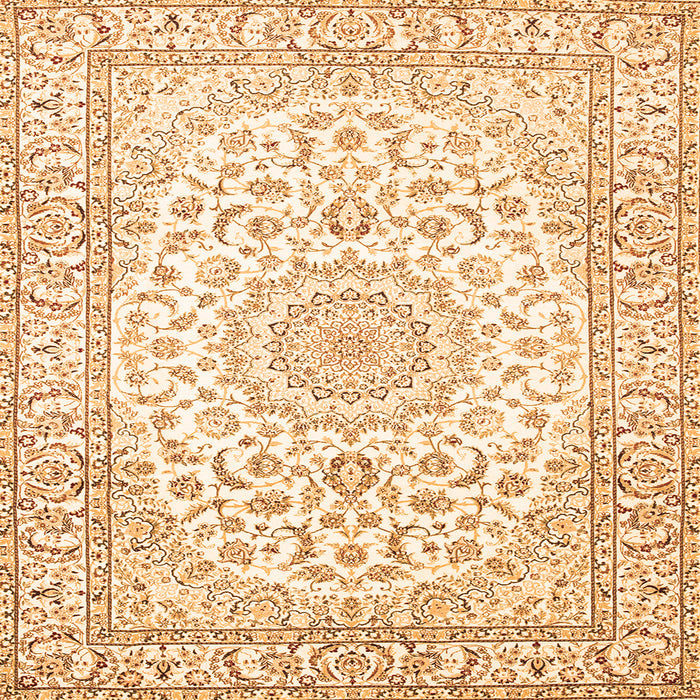 Serging Thickness of Medallion Orange Traditional Rug, tr156org