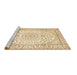 Sideview of Machine Washable Medallion Brown Traditional Rug, wshtr156brn