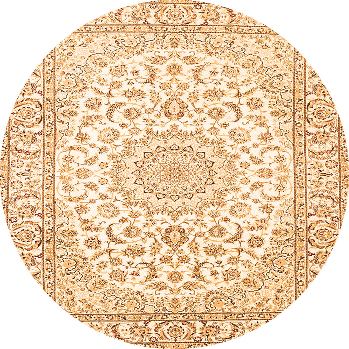 Machine Washable Medallion Orange Traditional Area Rugs, wshtr156org