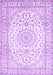 Machine Washable Medallion Purple Traditional Area Rugs, wshtr156pur