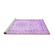 Sideview of Machine Washable Medallion Purple Traditional Area Rugs, wshtr156pur