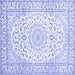 Square Medallion Blue Traditional Rug, tr156blu