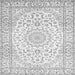 Serging Thickness of Medallion Gray Traditional Rug, tr156gry