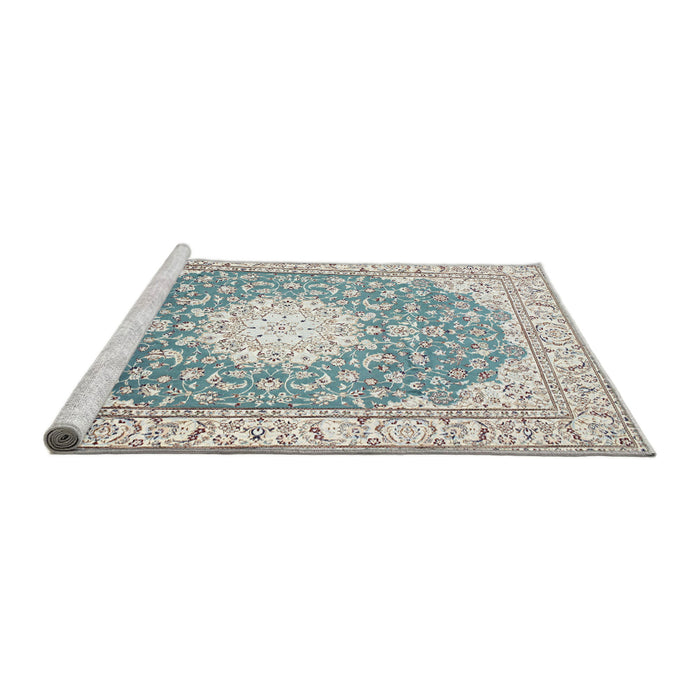 Sideview of Machine Washable Traditional White Gold Rug, wshtr157