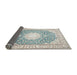 Sideview of Traditional White Gold Medallion Rug, tr157