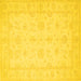 Square Machine Washable Oriental Yellow Traditional Rug, wshtr1570yw