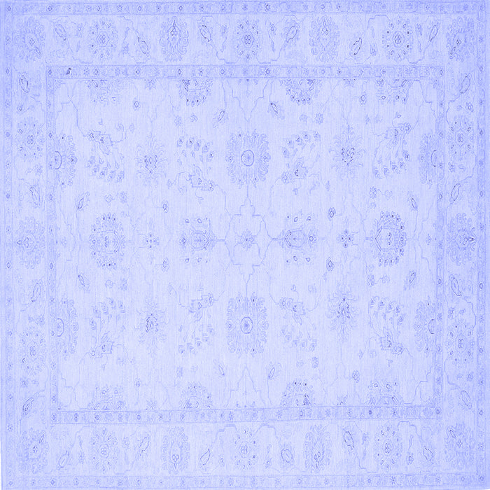 Square Machine Washable Oriental Blue Traditional Rug, wshtr1570blu