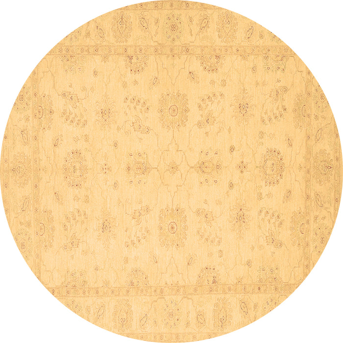 Round Machine Washable Oriental Brown Traditional Rug, wshtr1570brn